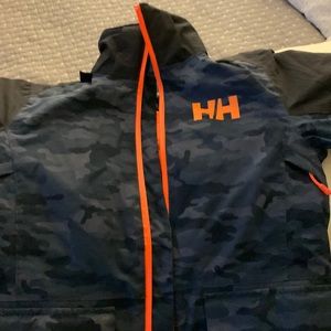 Boys Helly Hanson snowboard jacket blue Camo size 8